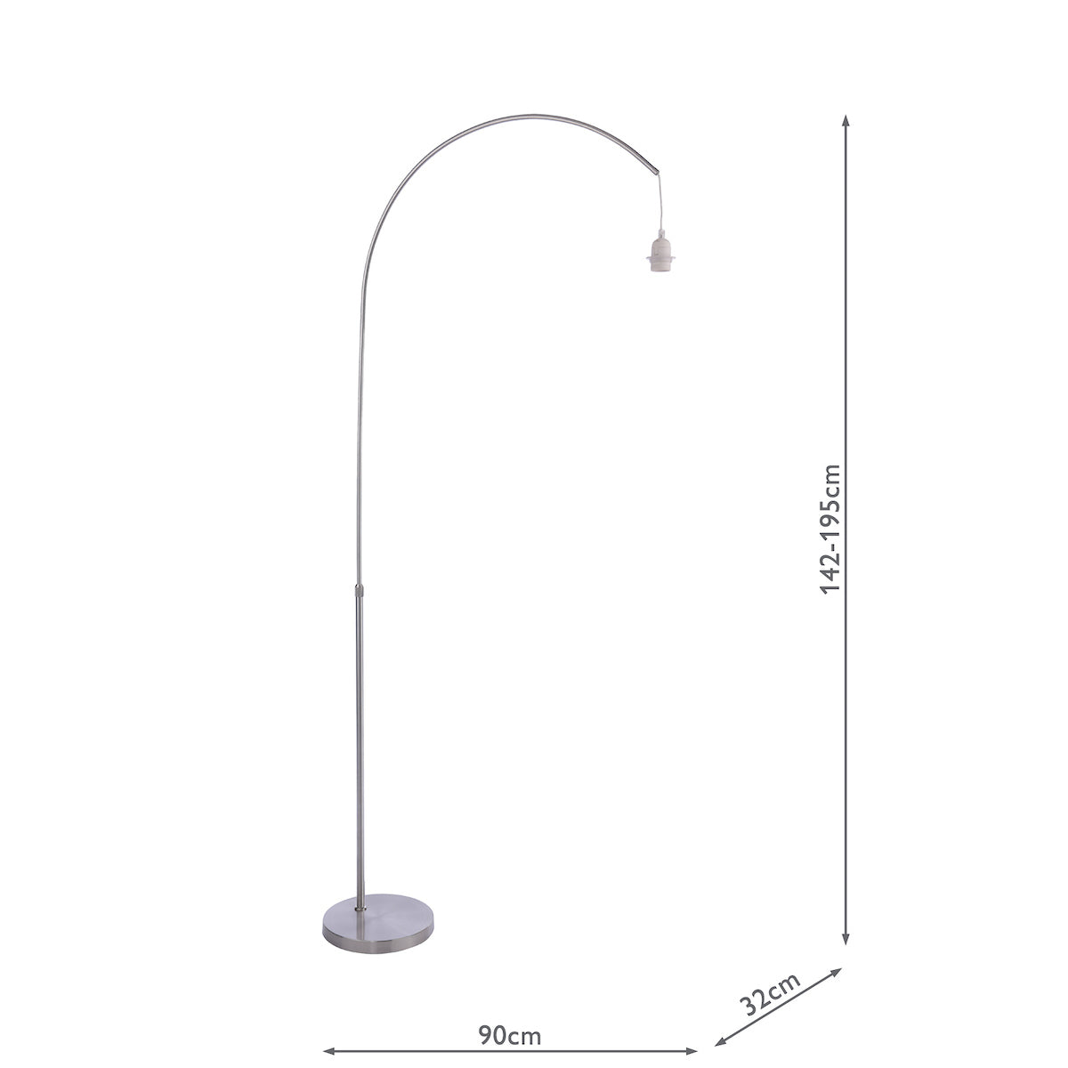 Dar Bow Floor Lamp Satin Nickel Base Only – from Amos Lighting + Home