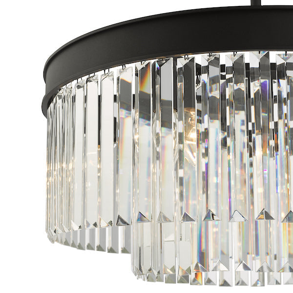 Dar Celeus 6 Light Pendant Chandelier Anthracite & Crystal – from Amos Lighting + Home