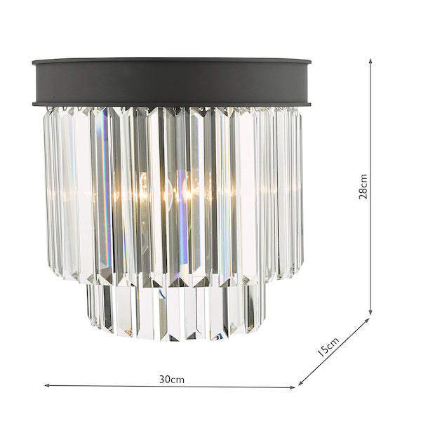 Dar Celeus Wall Light Anthracite & Crystal – from Amos Lighting + Home