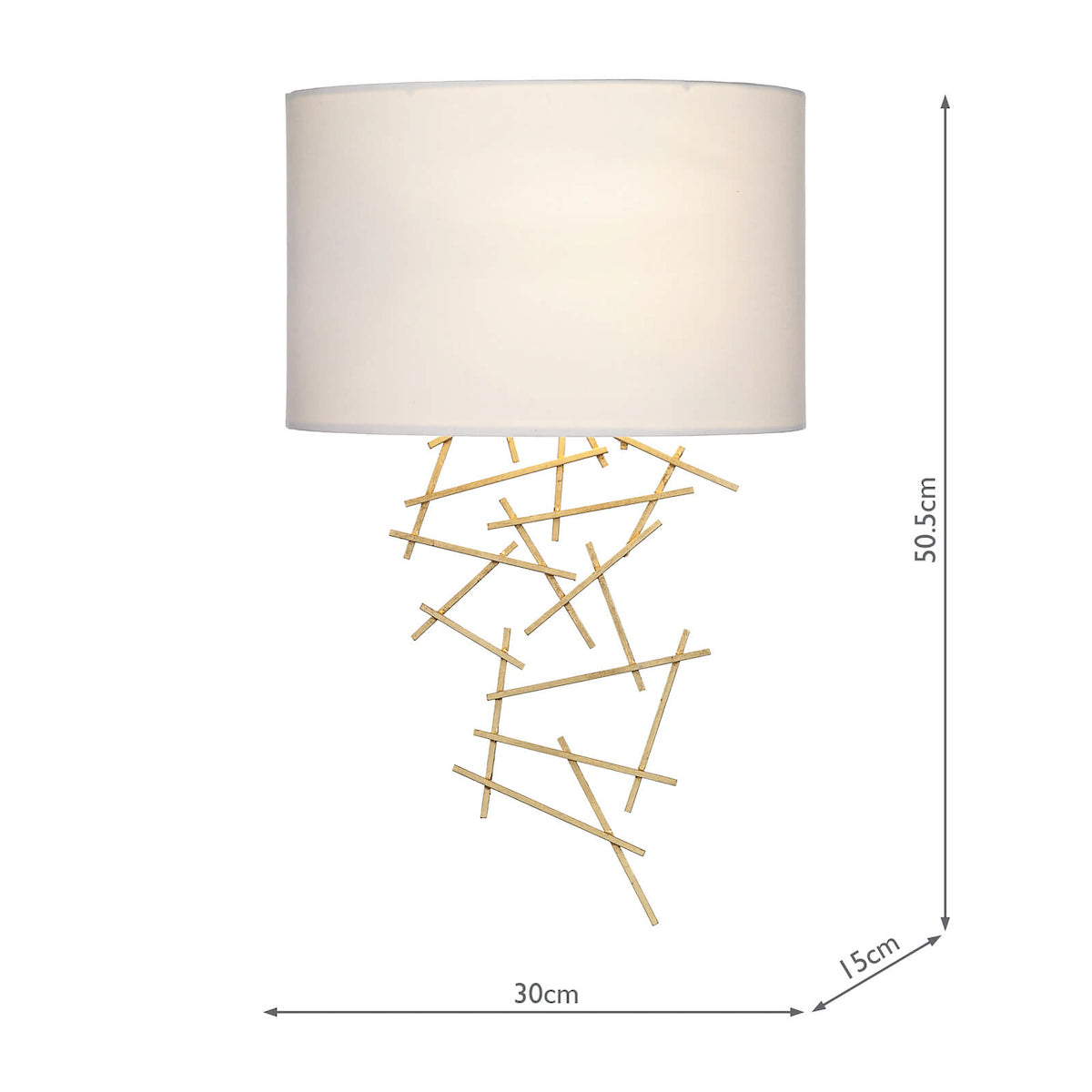 Dar Cevero Wall Light Gold with White Shade – from Amos Lighting + Home
