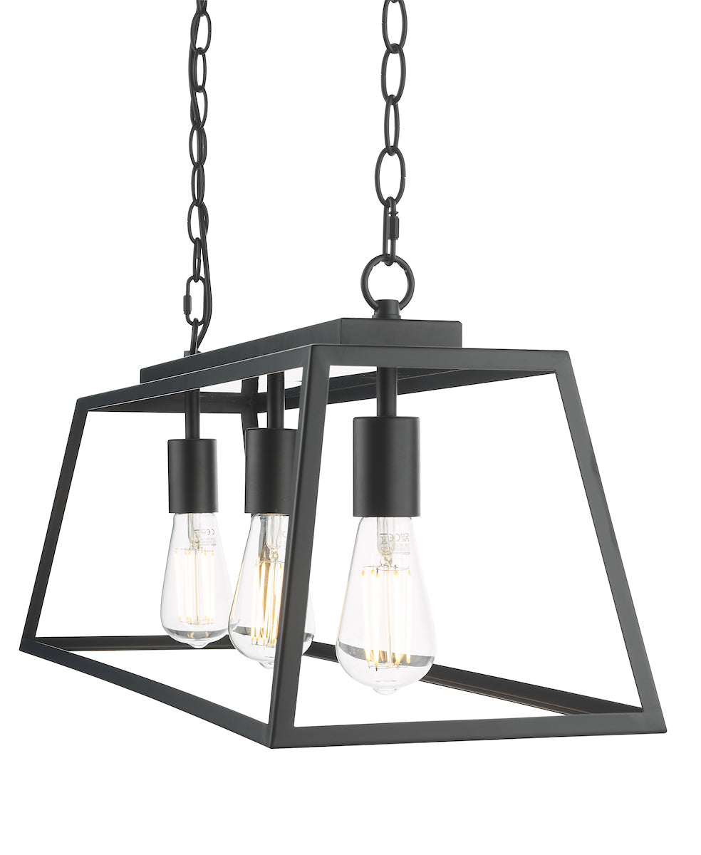 Dar Claudia 3 Light Bar Pendant Matt Black – from Amos Lighting + Home