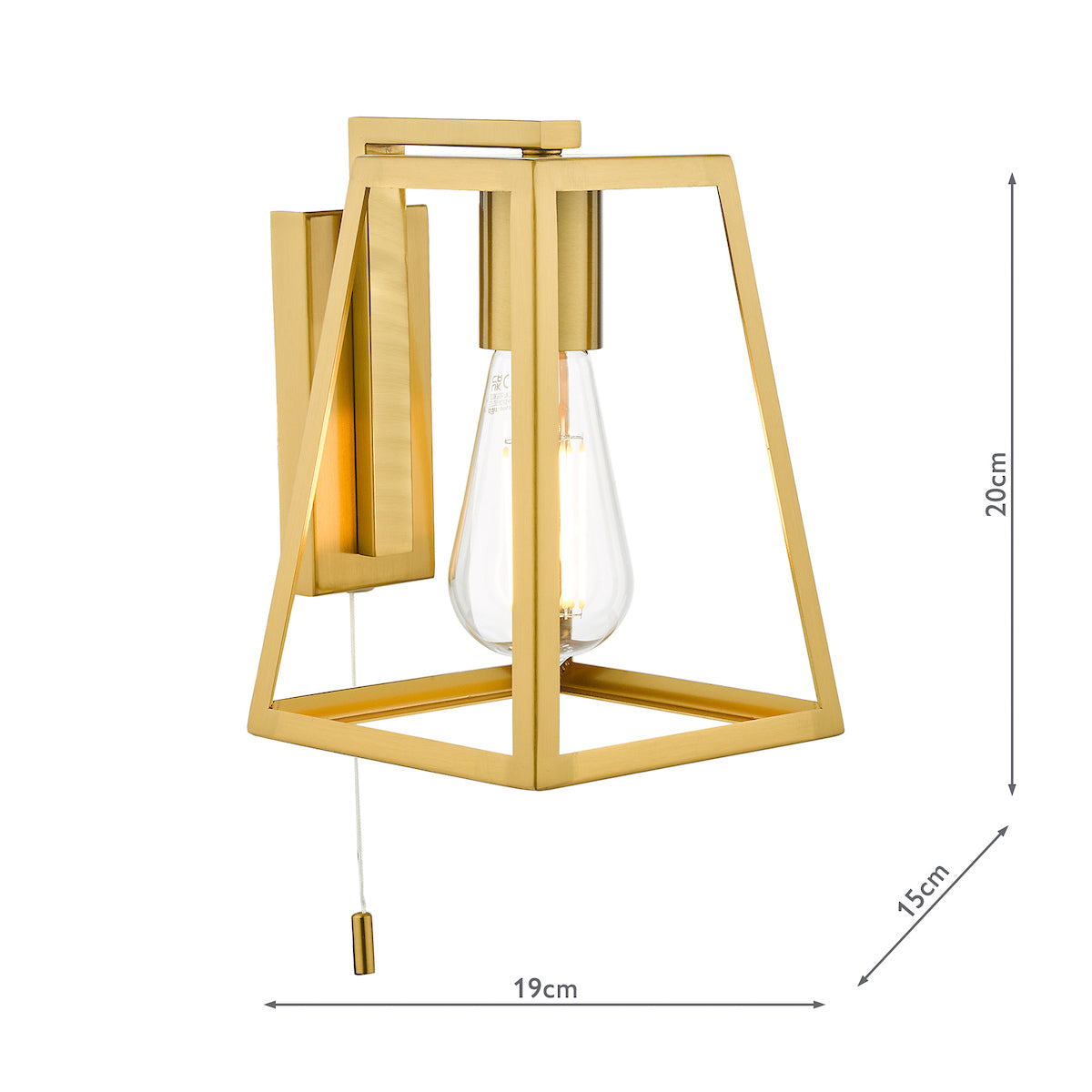 Dar Claudia Wall Light Natural Brass – from Amos Lighting + Home