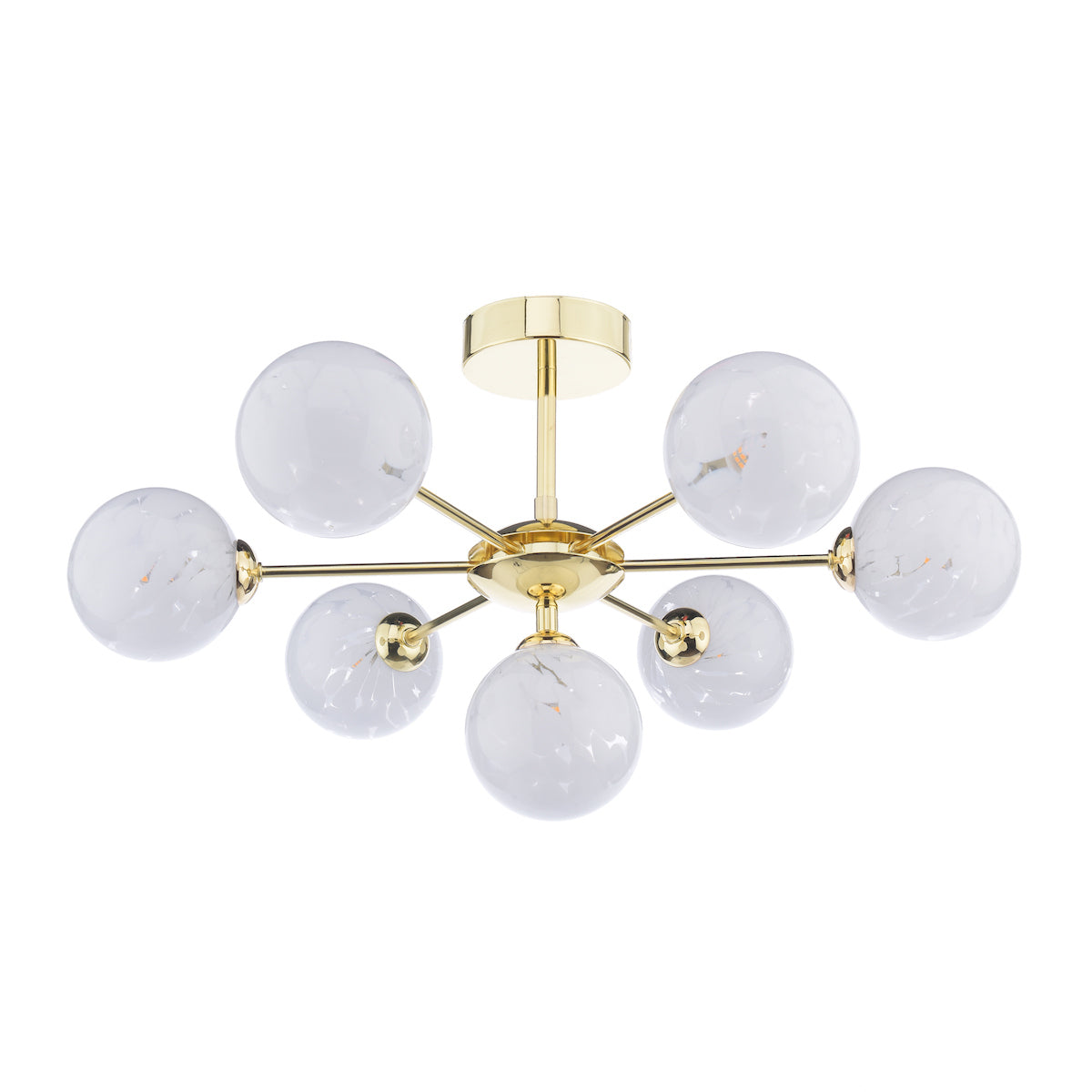 Dar Cohen 7 Light Semi-Flush Polished Gold & Confetti Glass – from Amos Lighting + Home