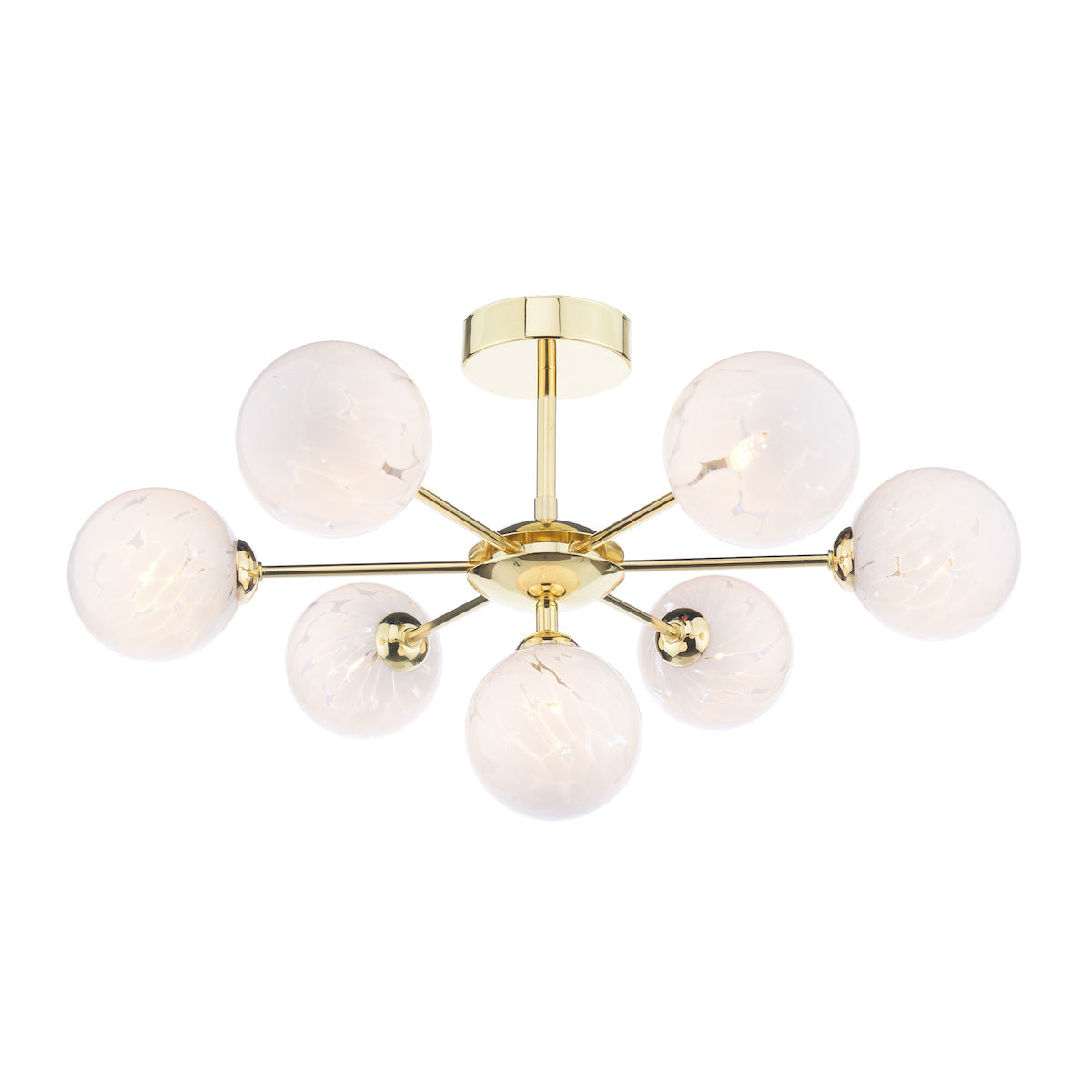 Dar Cohen 7 Light Semi-Flush Polished Gold & Confetti Glass – from Amos Lighting + Home