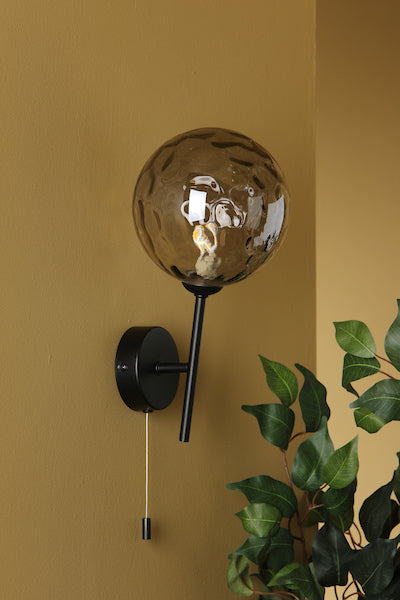 Dar Cohen Wall Light Matt Black & Smoked Glass – from Amos Lighting + Home