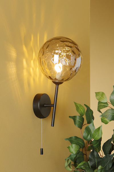 Dar Cohen Wall Light Matt Black & Smoked Glass – from Amos Lighting + Home