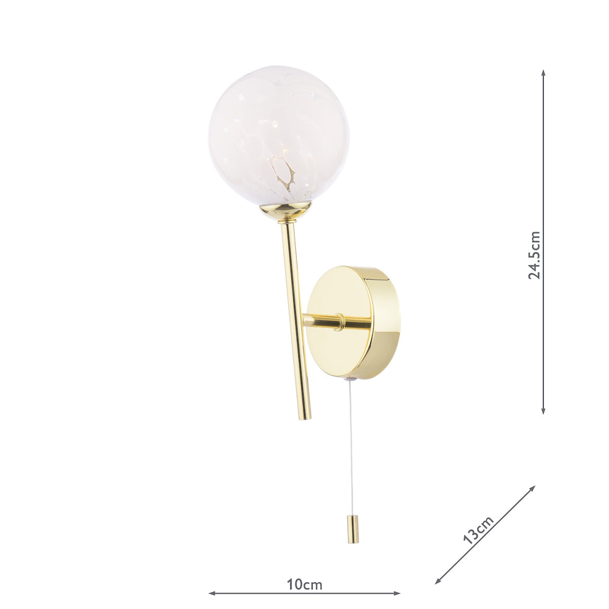 Dar Cohen Wall Light Polished Gold & Confetti Glass – from Amos Lighting + Home