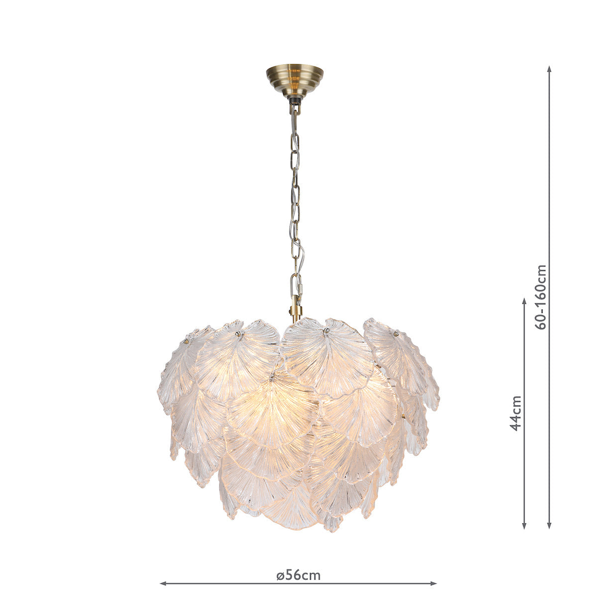 Dar Courtney 10 Light Pendant Textured Glass and Antique Brass – from Amos Lighting + Home