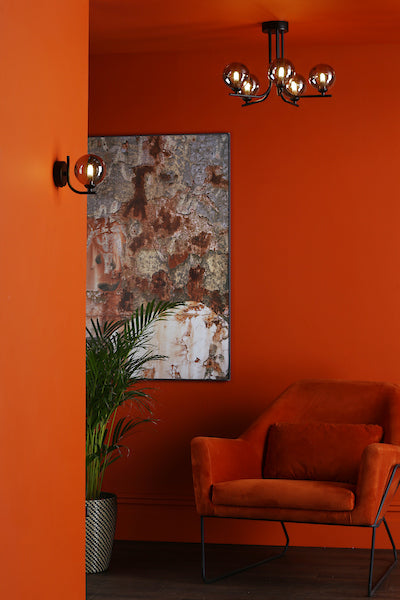 Dar Cradle Wall Light Matt Black Smoked Glass – from Amos Lighting + Home