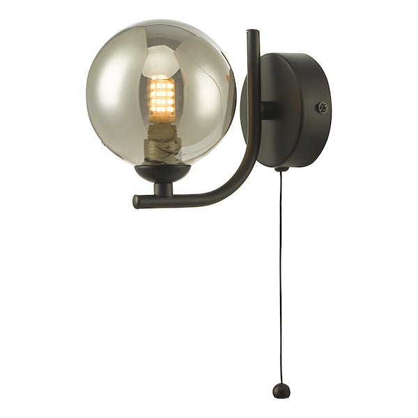 Dar Cradle Wall Light Matt Black Smoked Glass – from Amos Lighting + Home