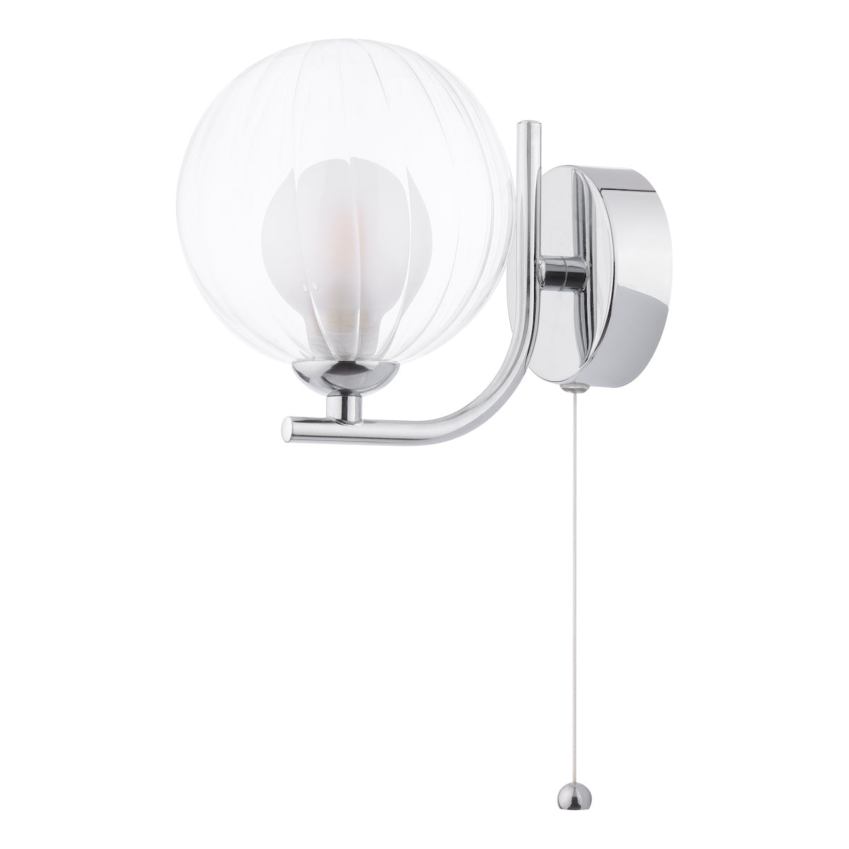 Dar Cradle Wall Light Polished Chrome & Clear/Opal Glass – from Amos Lighting + Home