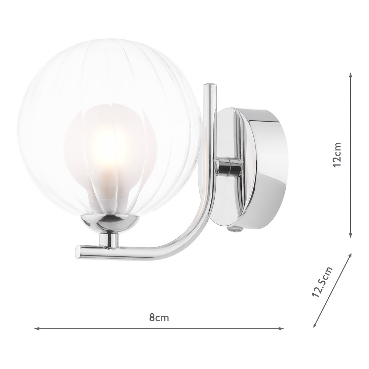 Dar Cradle Wall Light Polished Chrome & Clear/Opal Glass – from Amos Lighting + Home