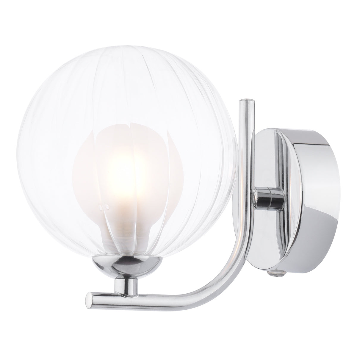 Dar Cradle Wall Light Polished Chrome & Clear/Opal Glass – from Amos Lighting + Home