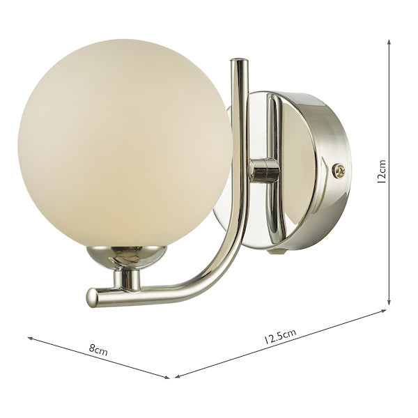 Dar Cradle Wall Light Polished Chrome Opal Glass – from Amos Lighting + Home