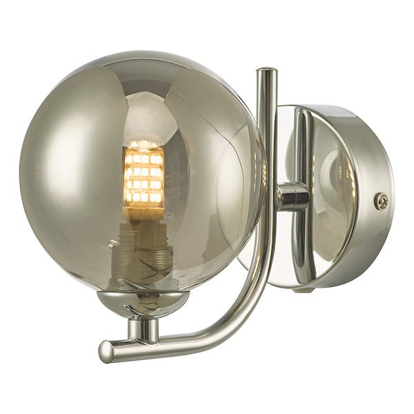 Dar Cradle Wall Light Polished Chrome Smoked Glass – from Amos Lighting + Home
