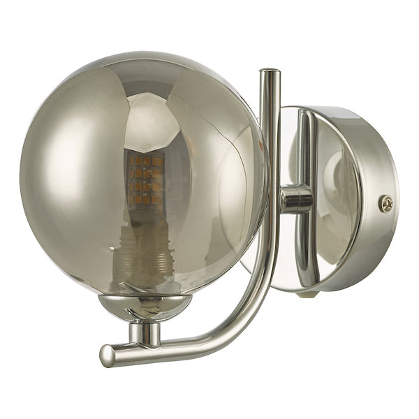 Dar Cradle Wall Light Polished Chrome Smoked Glass – from Amos Lighting + Home