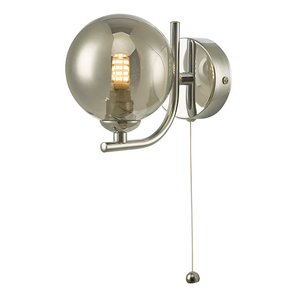 Dar Cradle Wall Light Polished Chrome Smoked Glass – from Amos Lighting + Home