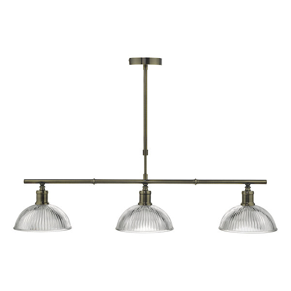 Dar Dara 3 Light Bar Pendant Antique Brass – from Amos Lighting + Home