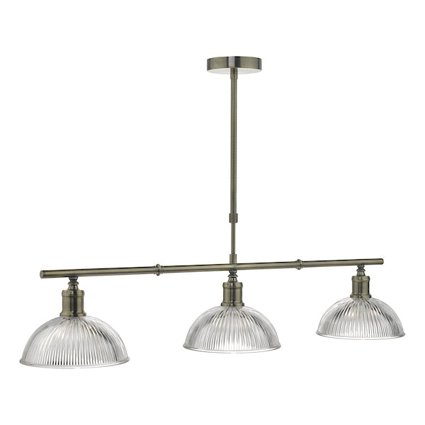 Dar Dara 3 Light Bar Pendant Antique Brass – from Amos Lighting + Home