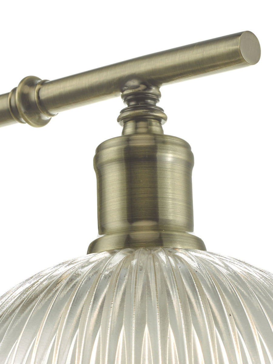 Dar Dara Wall Light Antique Brass Ribbed Glass – from Amos Lighting + Home
