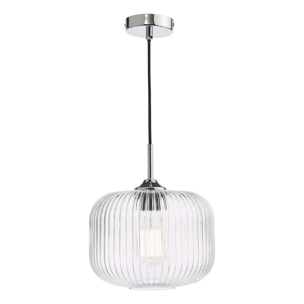 Dar Demarius Pendant Polished Chrome and Clear Glass – from Amos Lighting + Home