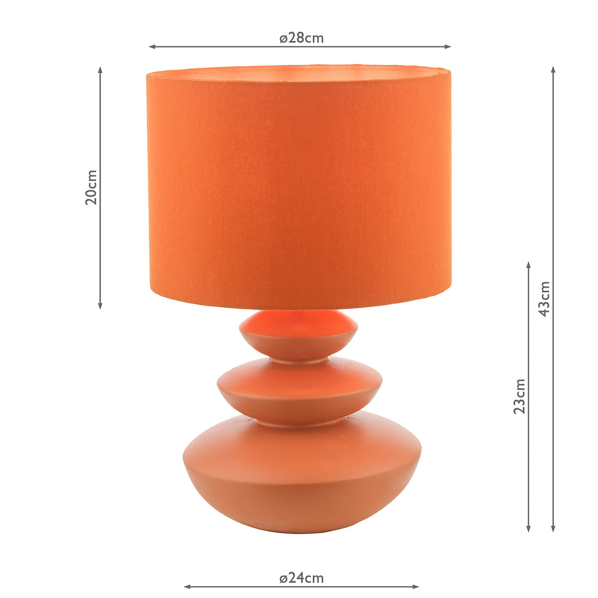 Dar Discus Ceramic Table Lamp Orange With Shade – from Amos Lighting + Home