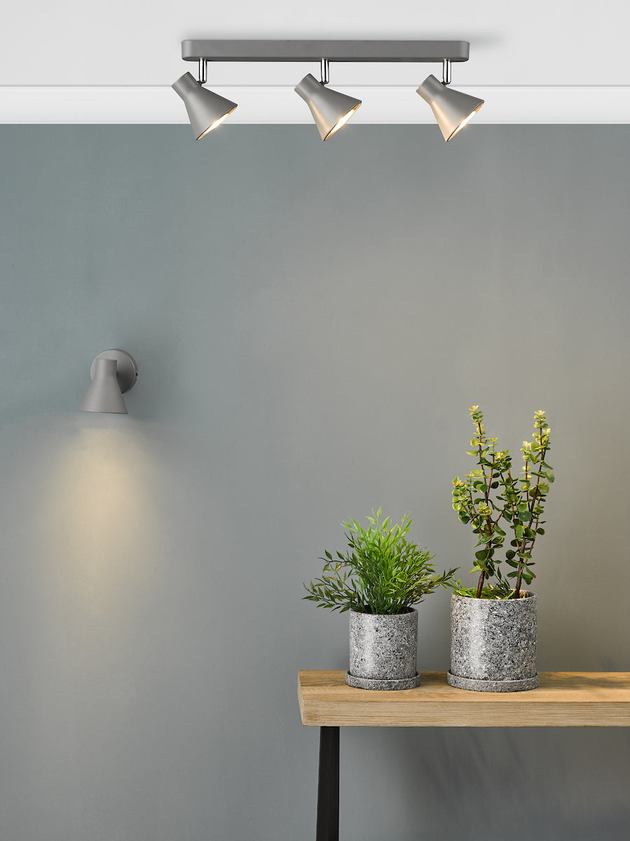 Dar Diza 3 Light Bar Spotlight Matt Grey – from Amos Lighting + Home
