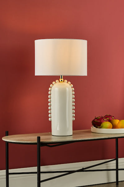 Dar Dolce Table Lamp Cream with Shade – from Amos Lighting + Home