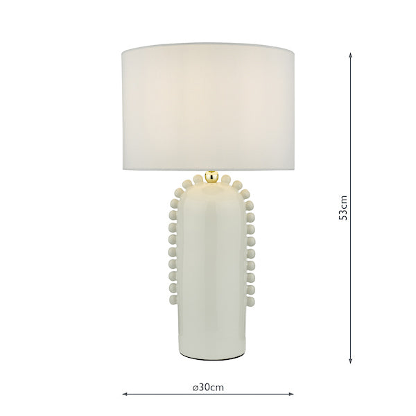 Dar Dolce Table Lamp Cream with Shade – from Amos Lighting + Home
