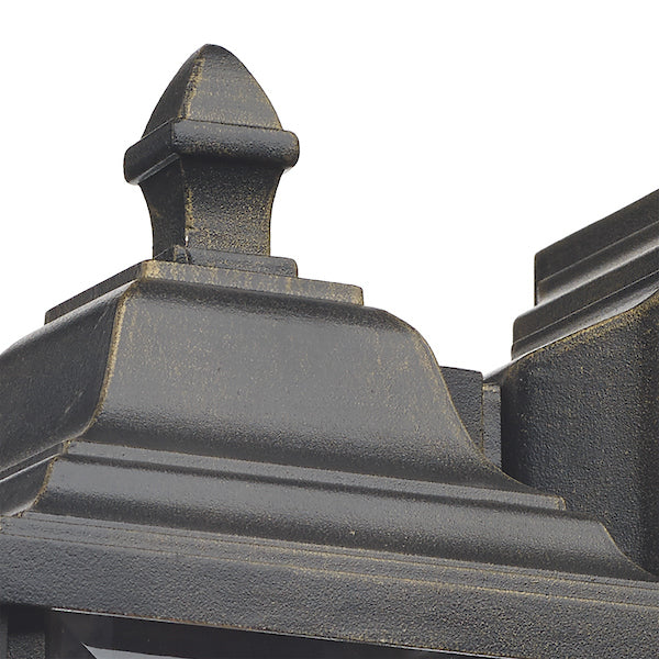 Dar Doyle Outdoor Wall Light Black/Gold Glass IP44 – from Amos Lighting + Home