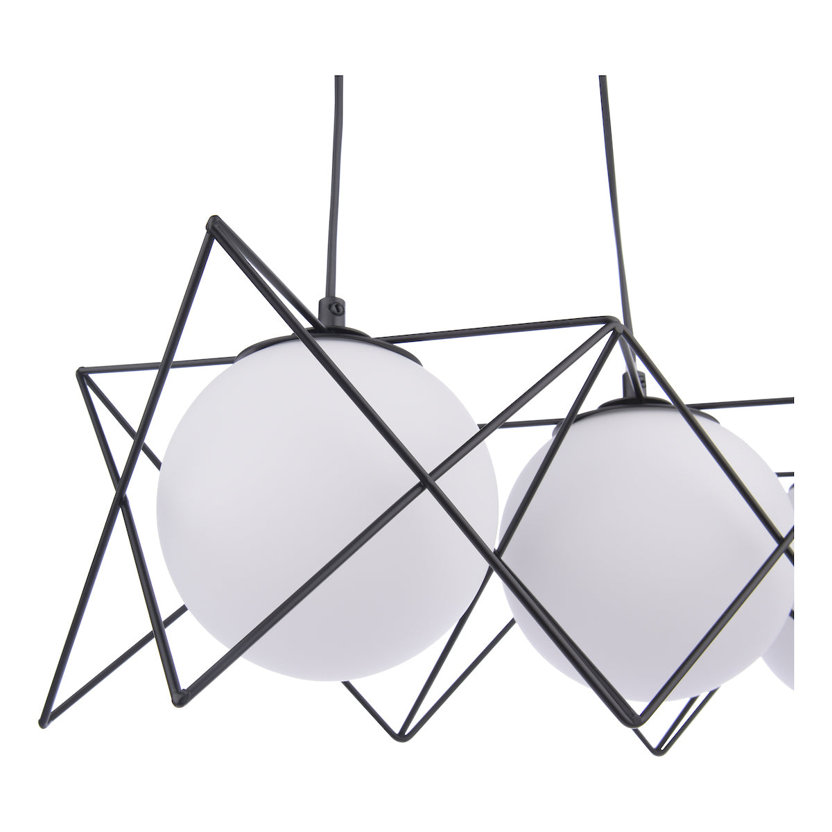 Dar Dreyson 3 Light Bar Pendant Matt Black and Opal Glass – from Amos Lighting + Home