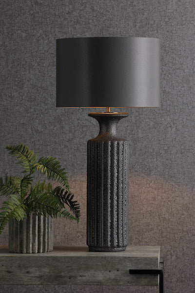 Dar Dugan Volcanic Glaze Table Lamp Black with Shade – from Amos Lighting + Home