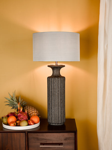Dar Dugan Volcanic Glaze Table Lamp Black with Shade – from Amos Lighting + Home