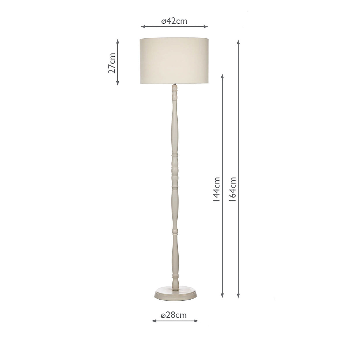 Dar Dunlop Floor Lamp Cream With Shade – from Amos Lighting + Home