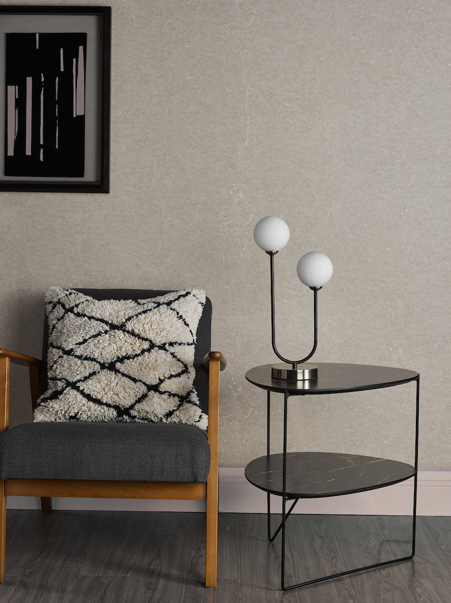 Dar Duo 2 Light Table Lamp Antique Brass and Opal Glass – from Amos Lighting + Home