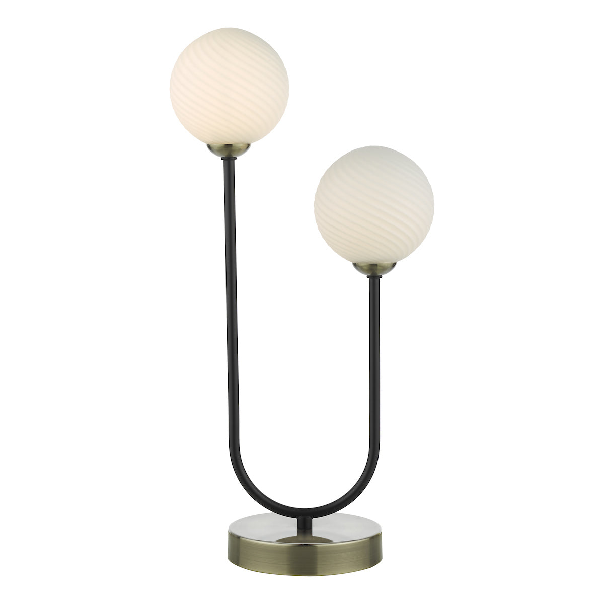 Dar Duo 2 Light Table Lamp Antique Brass and Opal Glass – from Amos Lighting + Home