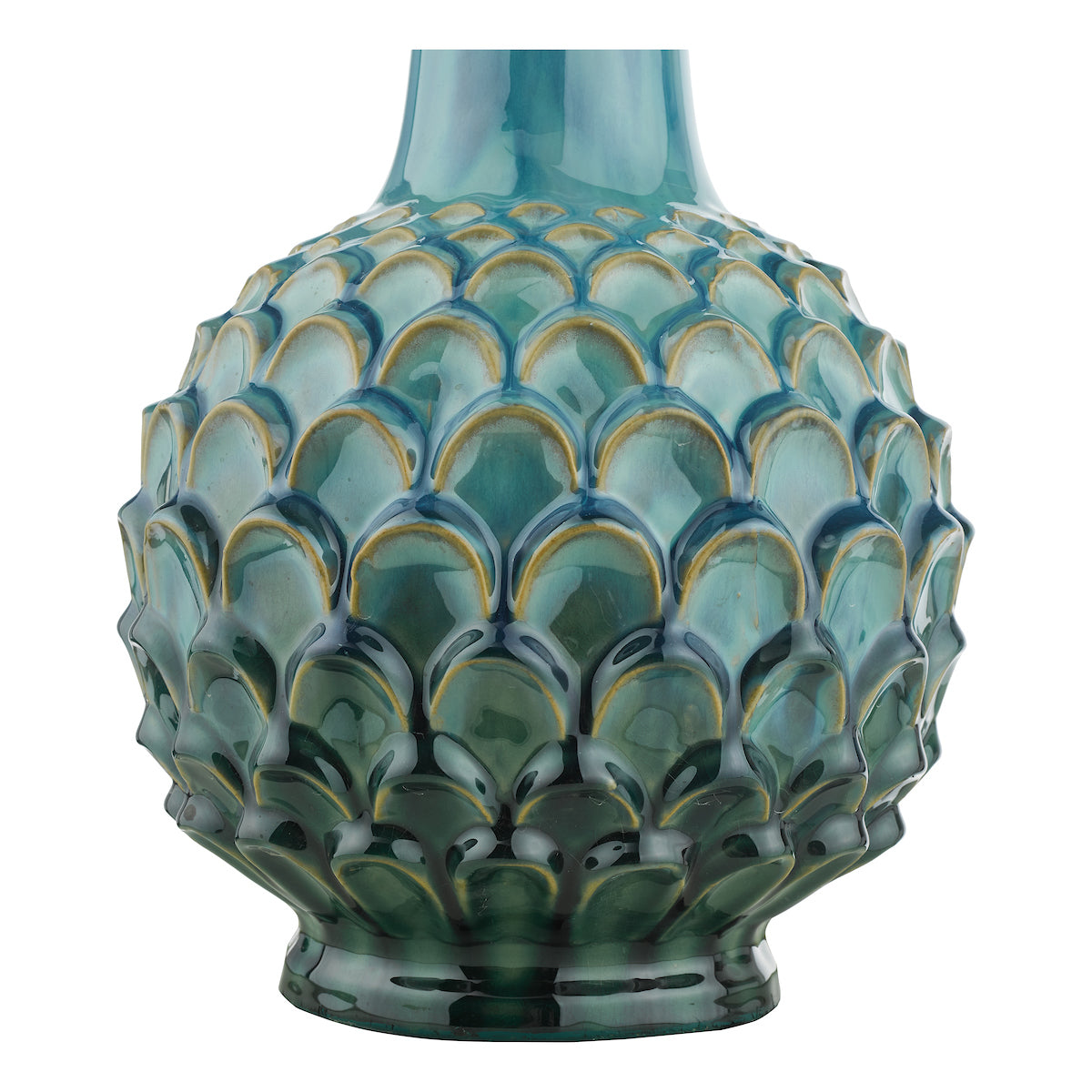 Dar Edlyn Table Lamp Blue Reactive Glaze Base Only – from Amos Lighting + Home