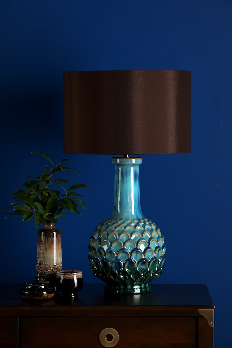 Dar Edlyn Table Lamp Blue Reactive Glaze Base Only – from Amos Lighting + Home