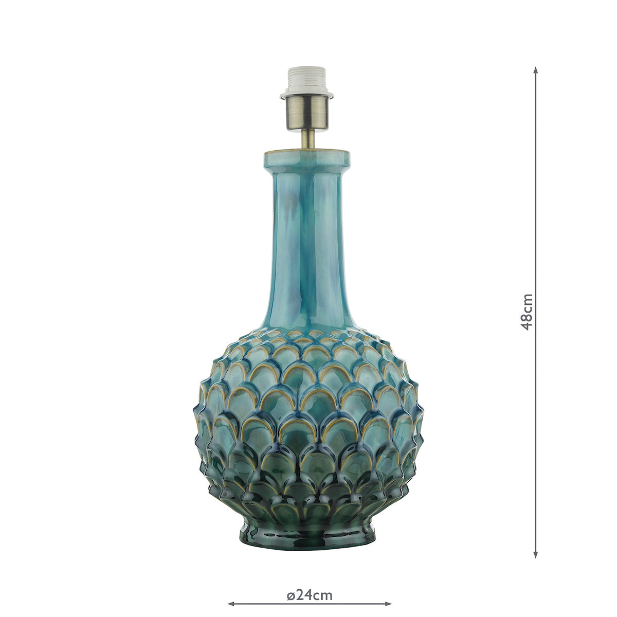 Dar Edlyn Table Lamp Blue Reactive Glaze Base Only – from Amos Lighting + Home
