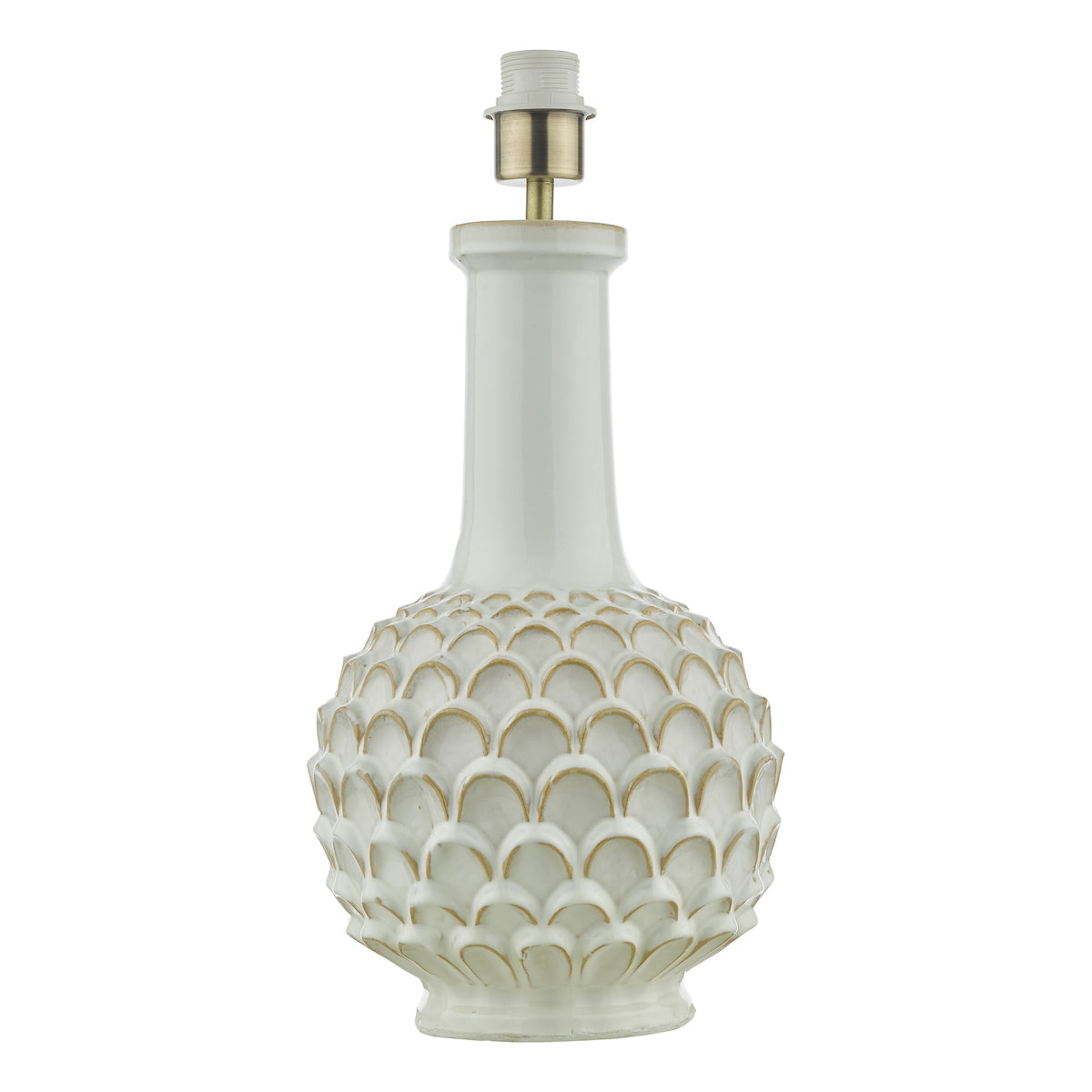 Dar Edlyn Table Lamp White Reactive Glaze Base Only – from Amos Lighting + Home