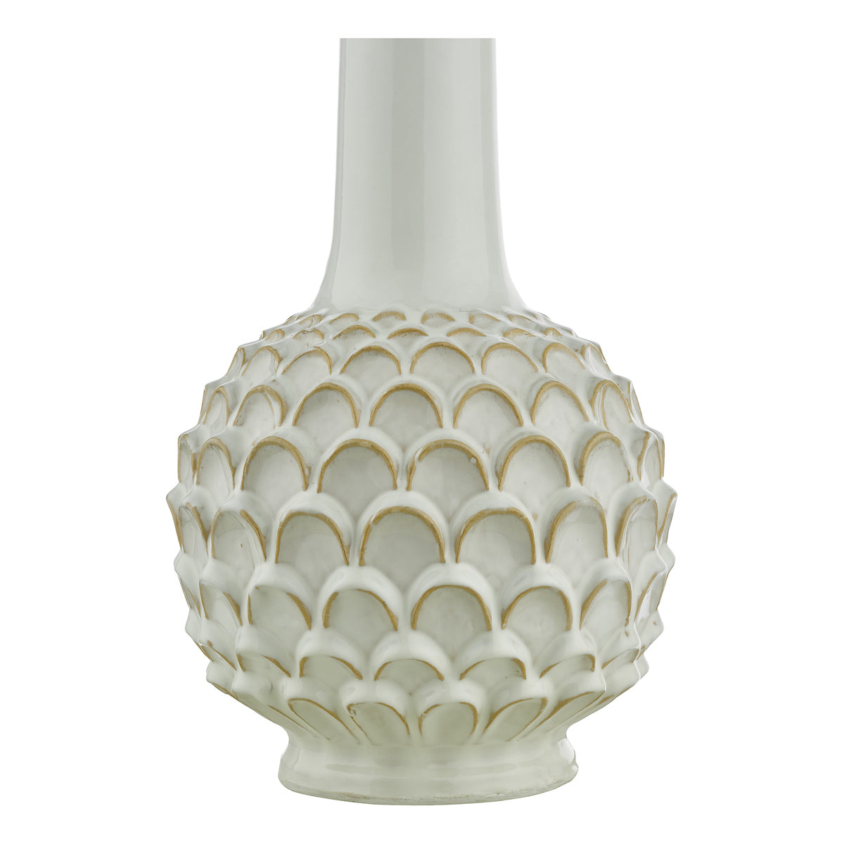 Dar Edlyn Table Lamp White Reactive Glaze Base Only – from Amos Lighting + Home
