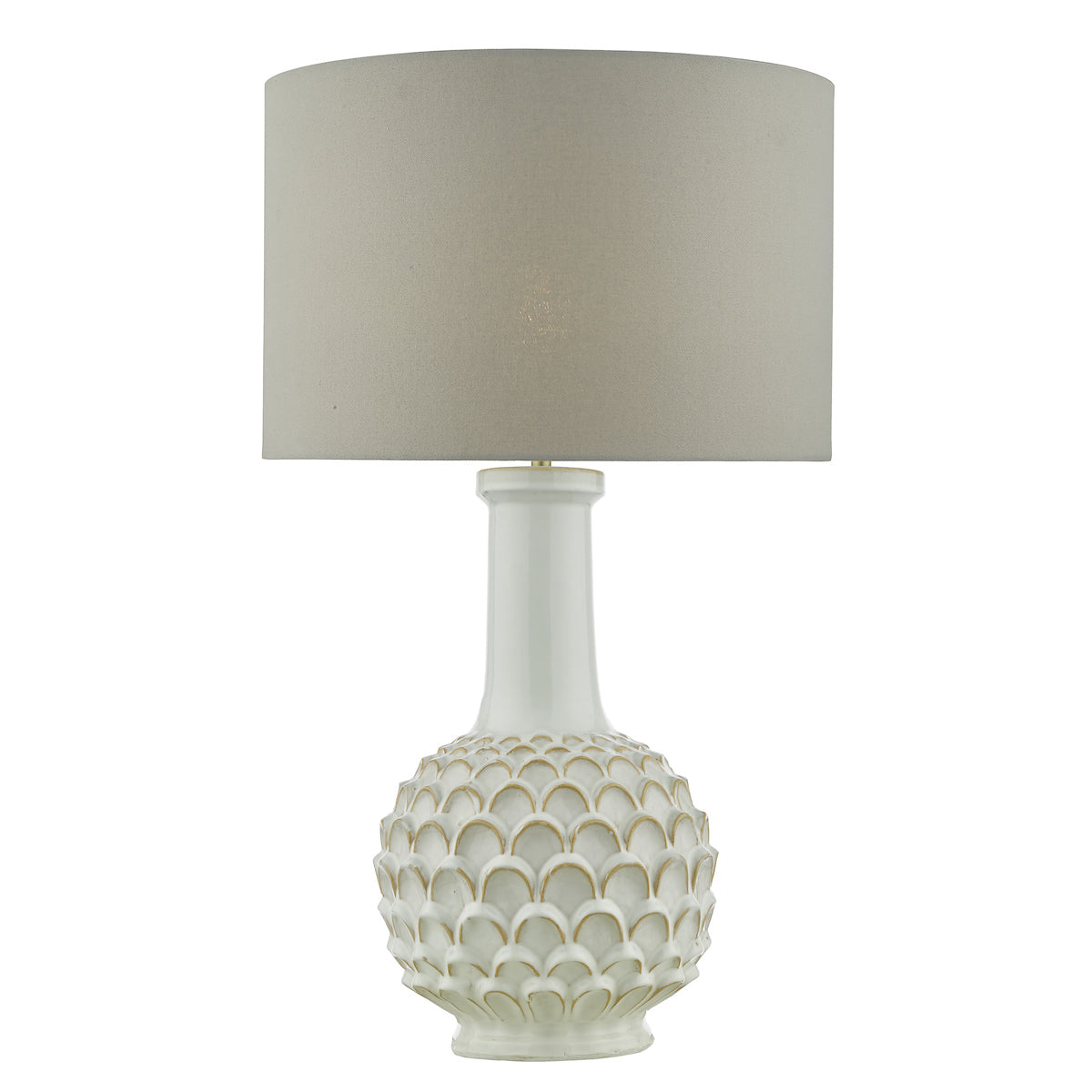 Dar Edlyn Table Lamp White Reactive Glaze Base Only – from Amos Lighting + Home
