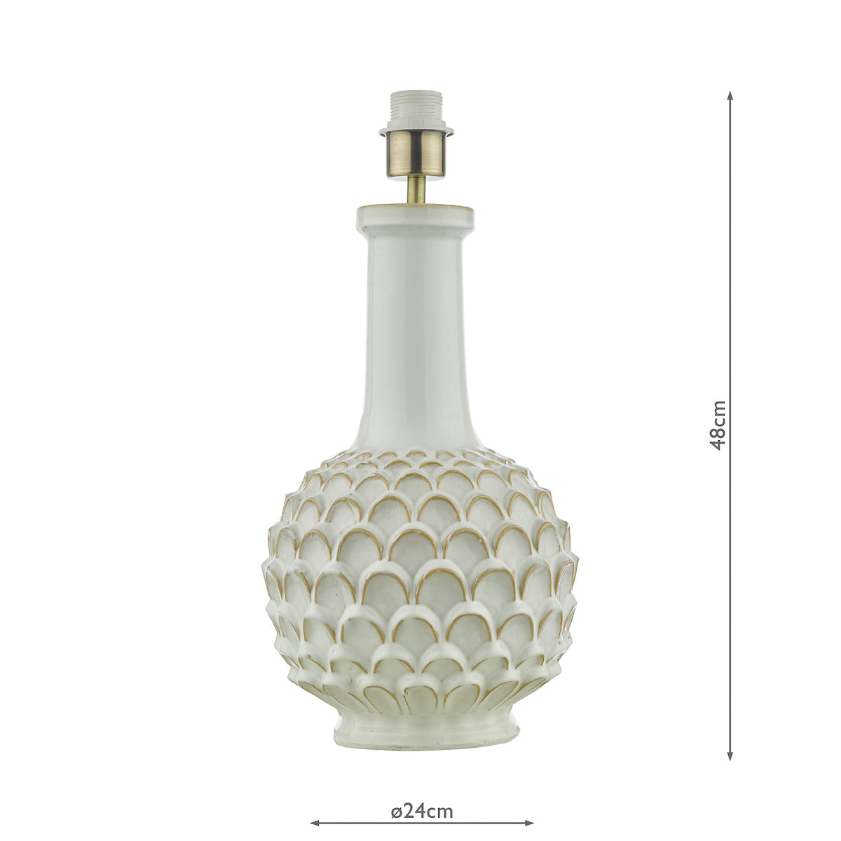 Dar Edlyn Table Lamp White Reactive Glaze Base Only – from Amos Lighting + Home