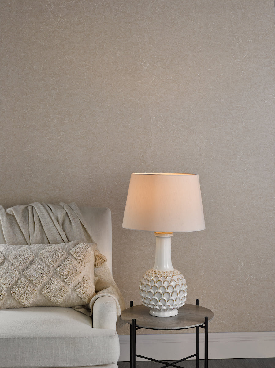 Dar Edlyn Table Lamp White Reactive Glaze Base Only – from Amos Lighting + Home