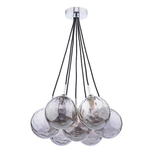 Dar Elpis 7 Light Cluster Pendant Smoked Glass – from Amos Lighting + Home