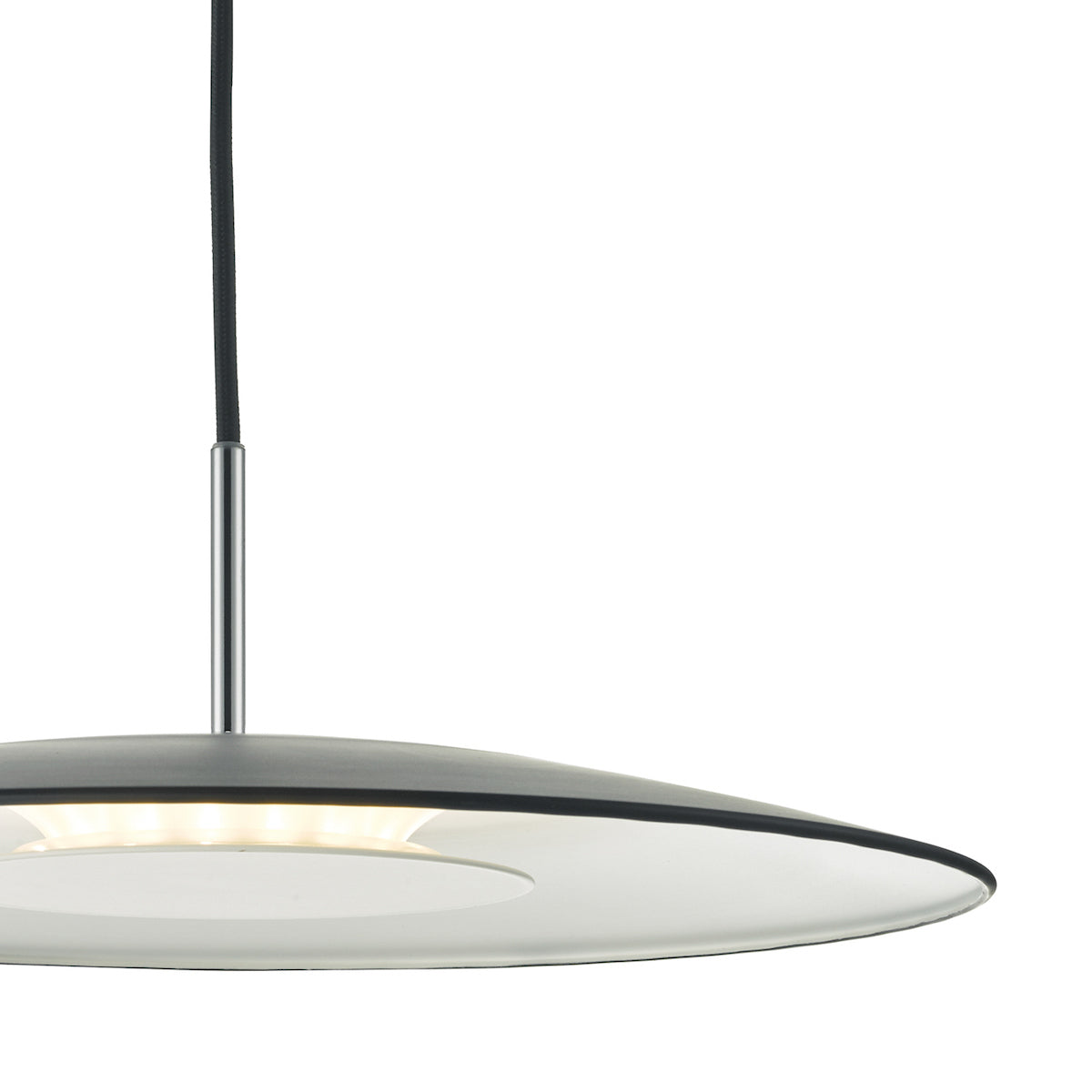 Dar Enoch LED Pendant Matt Black and Stainless Steel – from Amos Lighting + Home