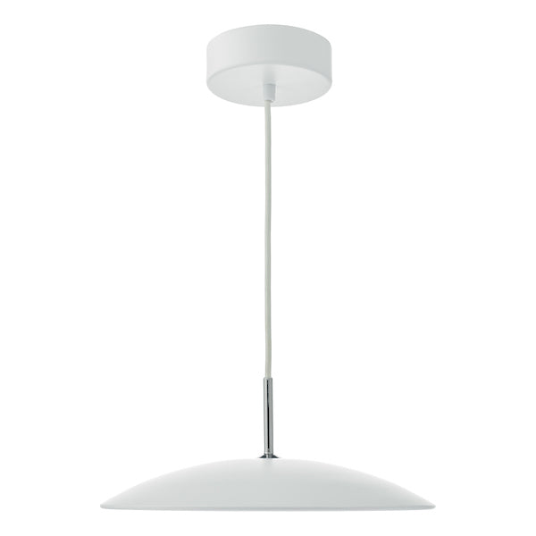 Dar Enoch LED Pendant White and Stainless Steel – from Amos Lighting + Home