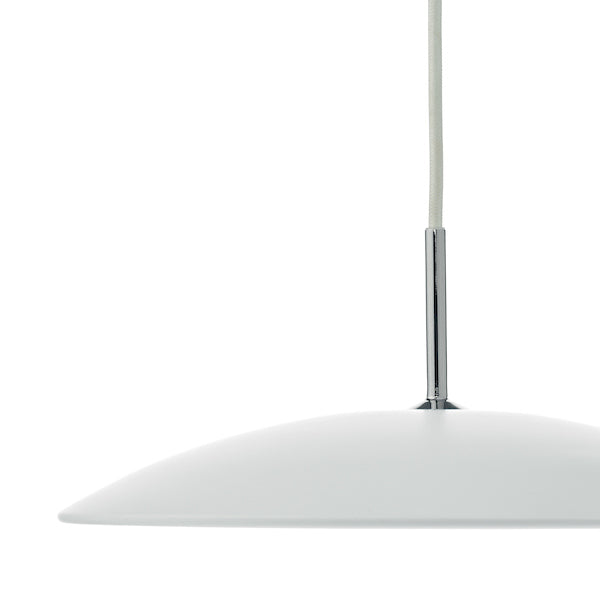 Dar Enoch LED Pendant White and Stainless Steel – from Amos Lighting + Home