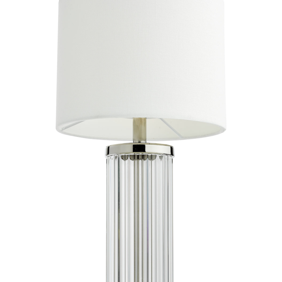 Dar Enrico Rechargeable Table Lamp Polished Nickel with Shade – from Amos Lighting + Home