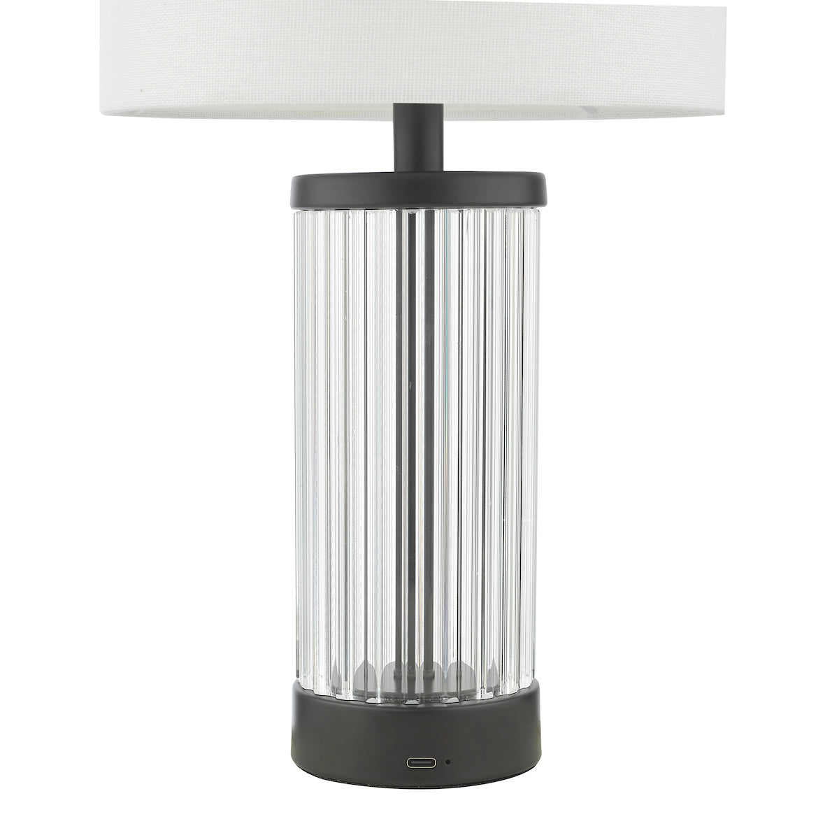Dar Enrico Rechargeable Table Lamp Satin Black with Shade – from Amos Lighting + Home